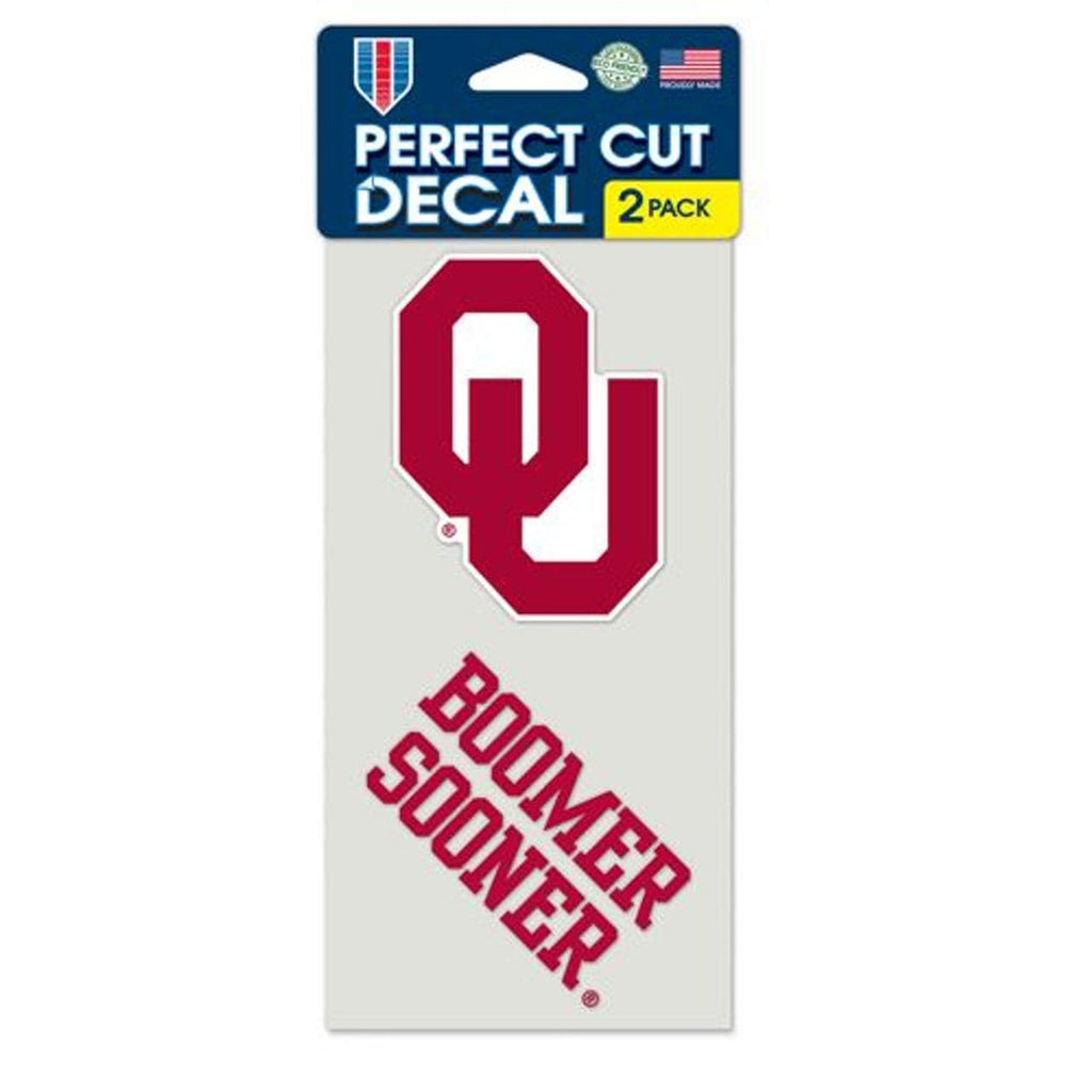 Decal 4x4 Perfect Cut Set of 2 Oklahoma Sooners Set of 2 Die Cut Decals 032085410405