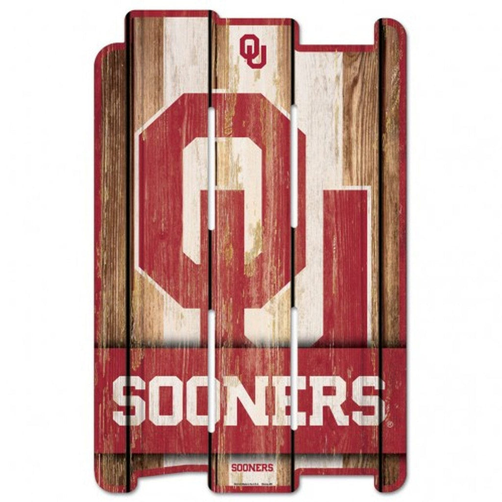 Sign 11x17 Fence Oklahoma Sooners Sign 11x17 Wood Fence Style 032085098443