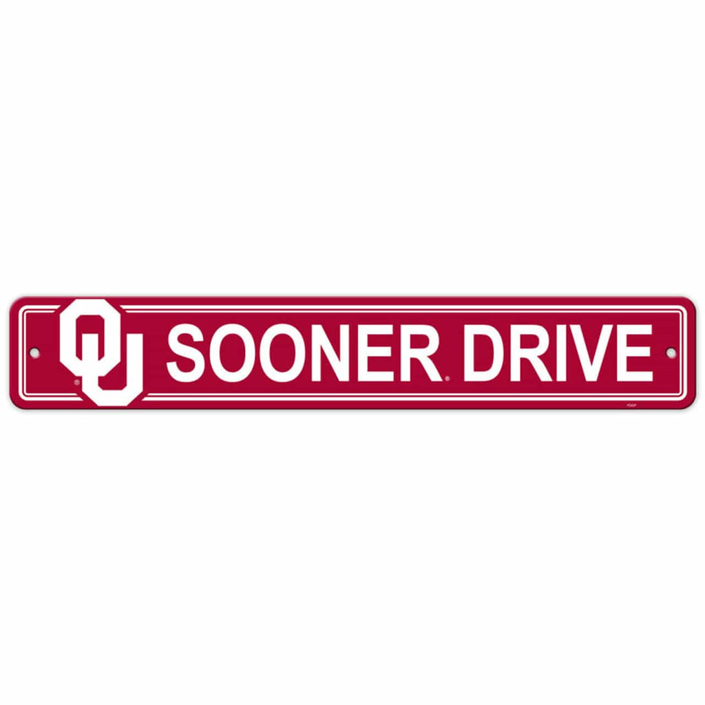 Oklahoma Sooners Oklahoma Sooners Sign 4x24 Plastic Street Style CO 023245403825