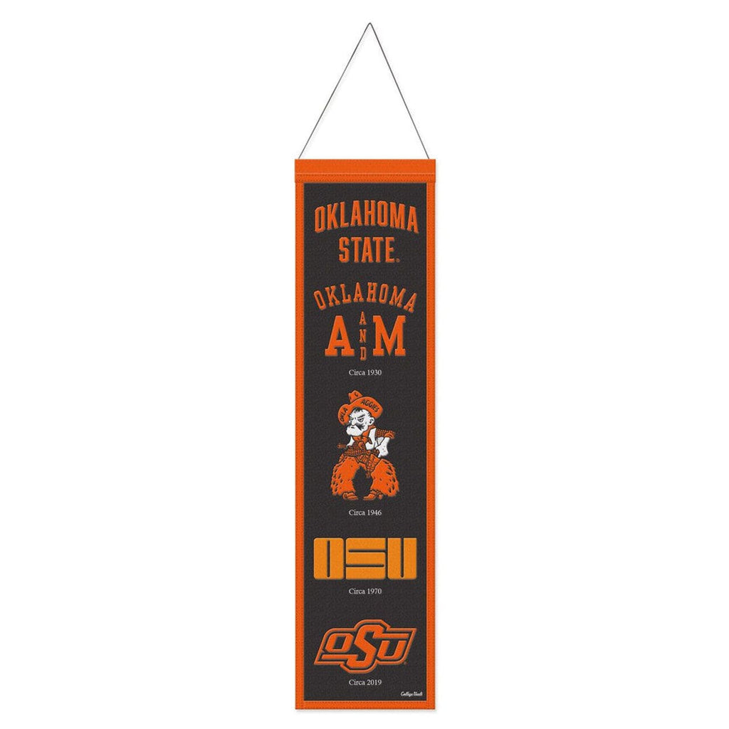 Wool Banners Oklahoma State Cowboys Banner Wool 8x32 Heritage Evolution Design 194166489592