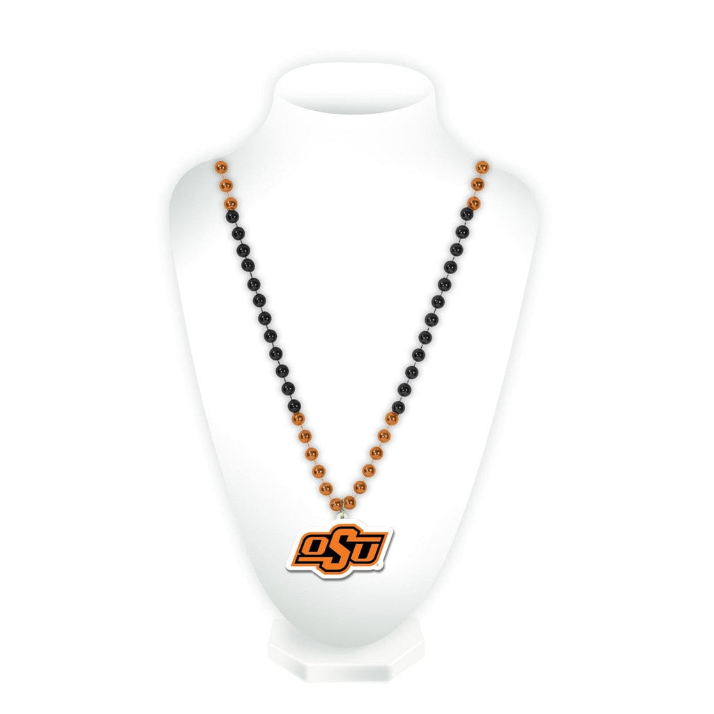 Jewelry Neck Beads Mdln Mardi G Oklahoma State Cowboys Beads with Medallion Mardi Gras Style 767345779830