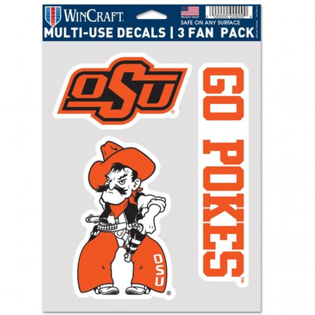 Fan Pack Decals Oklahoma State Cowboys Decal Multi Use Fan 3 Pack Special Order 194166076686