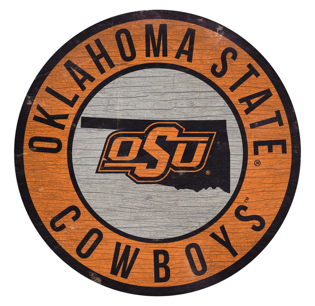 Sign 12 Round State Design Oklahoma State Cowboys Sign Wood 12 Inch Round State Design - Special Order 878460201783