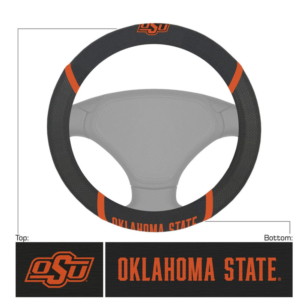 Steering Wheel Covers Mesh Oklahoma State Cowboys Steering Wheel Cover Mesh/Stitched 842281150742