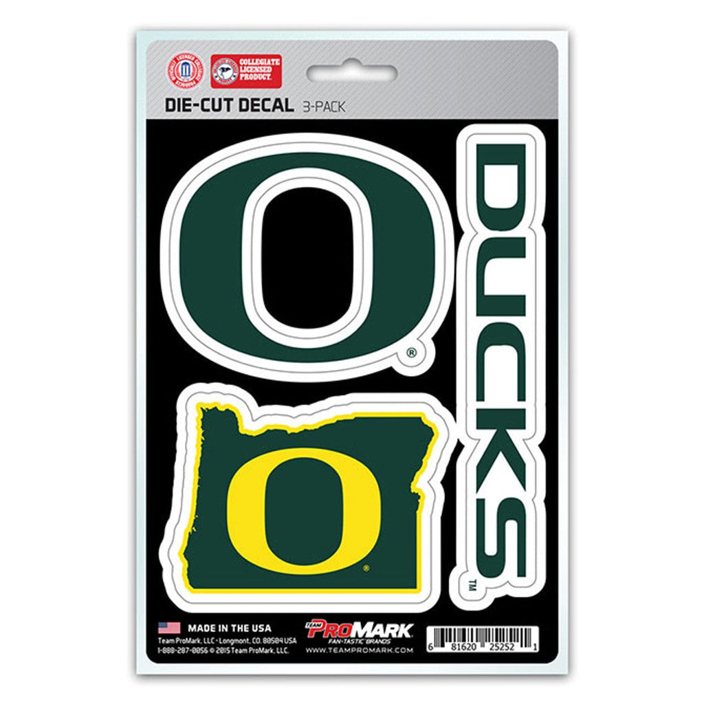 Decal Die Cut Teams 3 Pack Oregon Ducks Decal Die Cut Team 3 Pack 681620252521