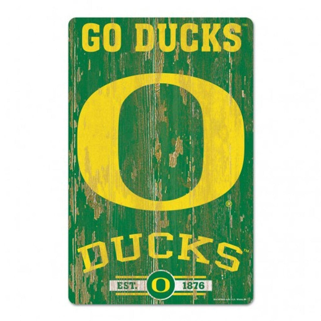 Sign 11x17 Slogan Oregon Ducks Sign 11x17 Wood Slogan Design - Special Order 194166047525