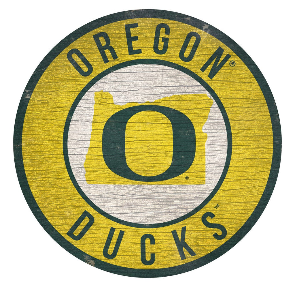 Sign 12 Round State Design Oregon Ducks Sign Wood 12 Inch Round State Design - Special Order 878460201813