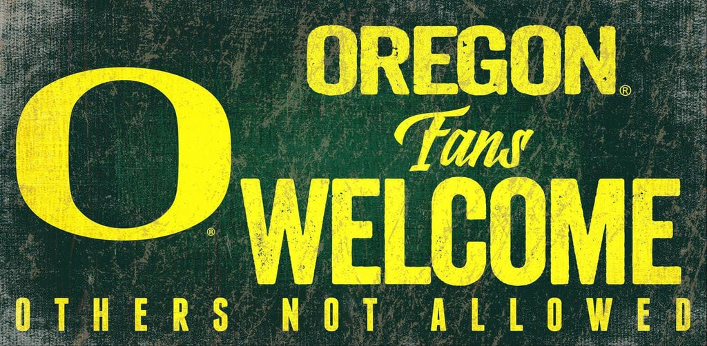 Sign 12x6 Fans Welcome Oregon Ducks Wood Sign Fans Welcome 12x6 - Special Order 878460145650