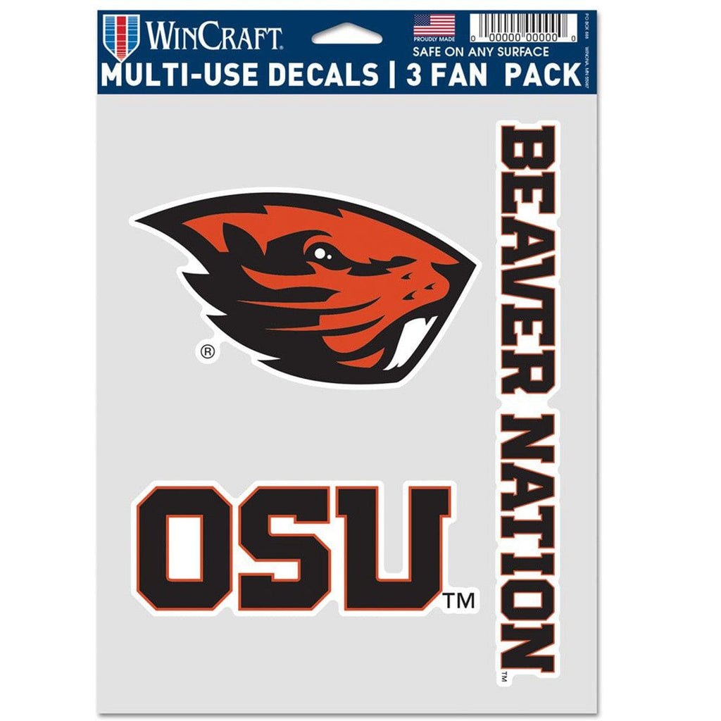 Fan Pack Decals Oregon State Beavers Decal Multi Use Fan 3 Pack Special Order 194166117662