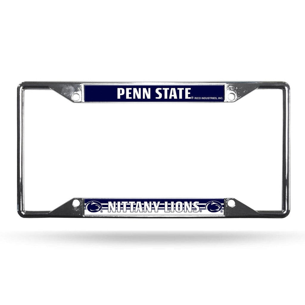 License Frame Chrome EZ Penn State Nittany Lions License Plate Frame Chrome EZ View 094746486358