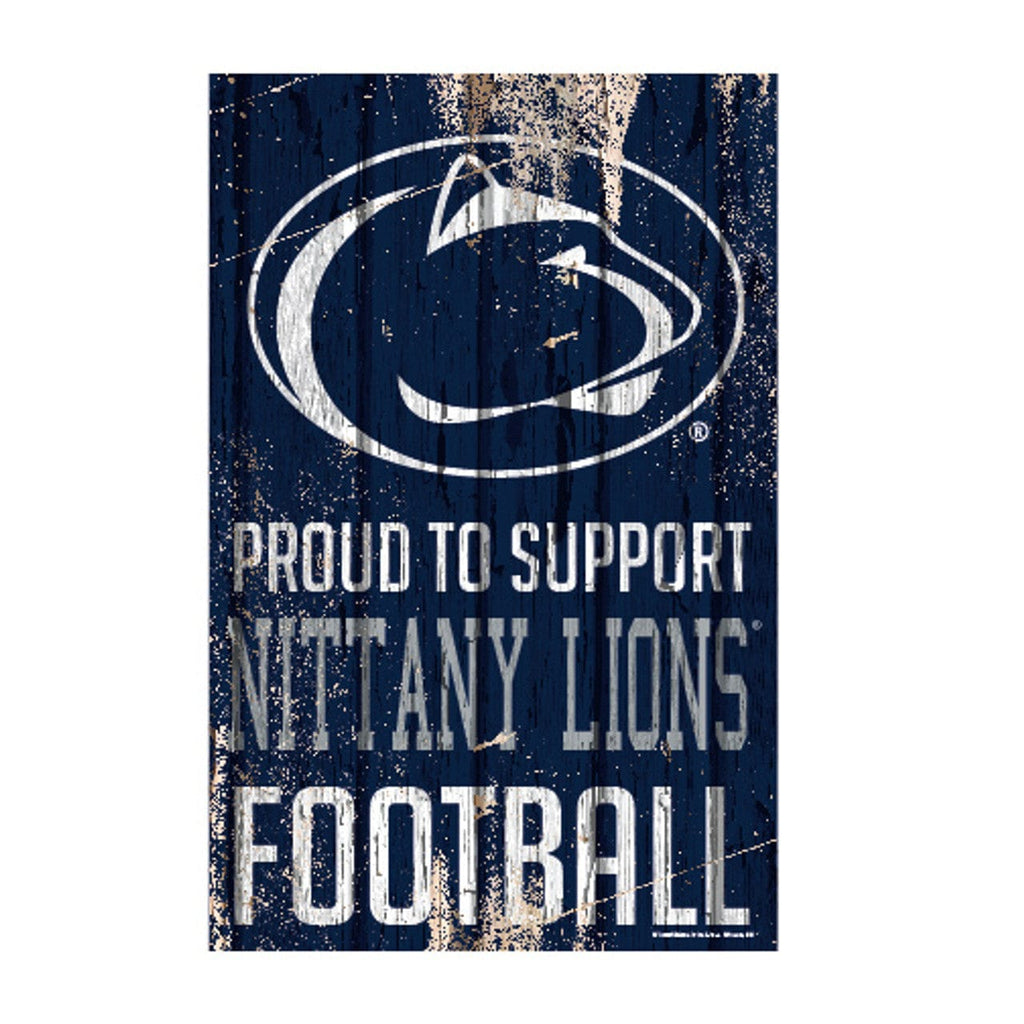 Sign 11x17 Proud To Support Penn State Nittany Lions Sign 11x17 Wood Proud to Support Design - Special Order 032085798336