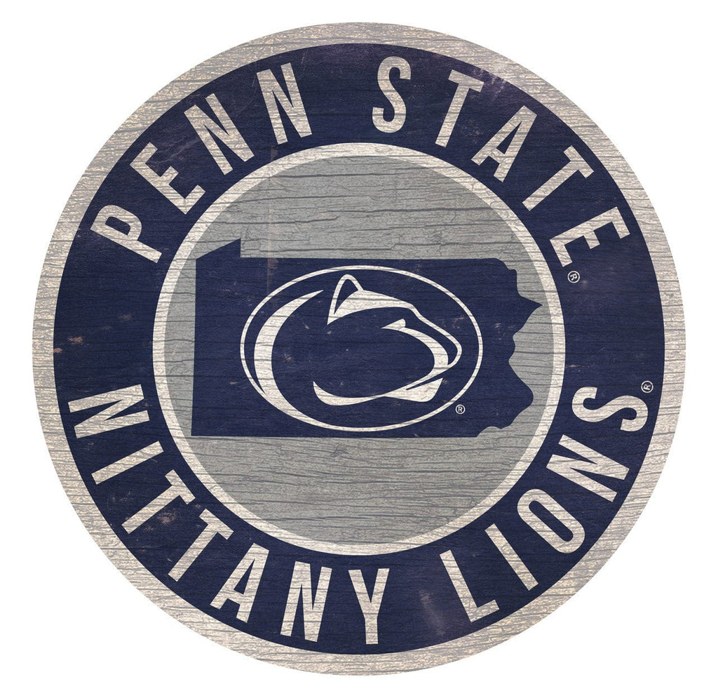 Sign 12 Round State Design Penn State Nittany Lions Sign Wood 12 Inch Round State Design 878460201837