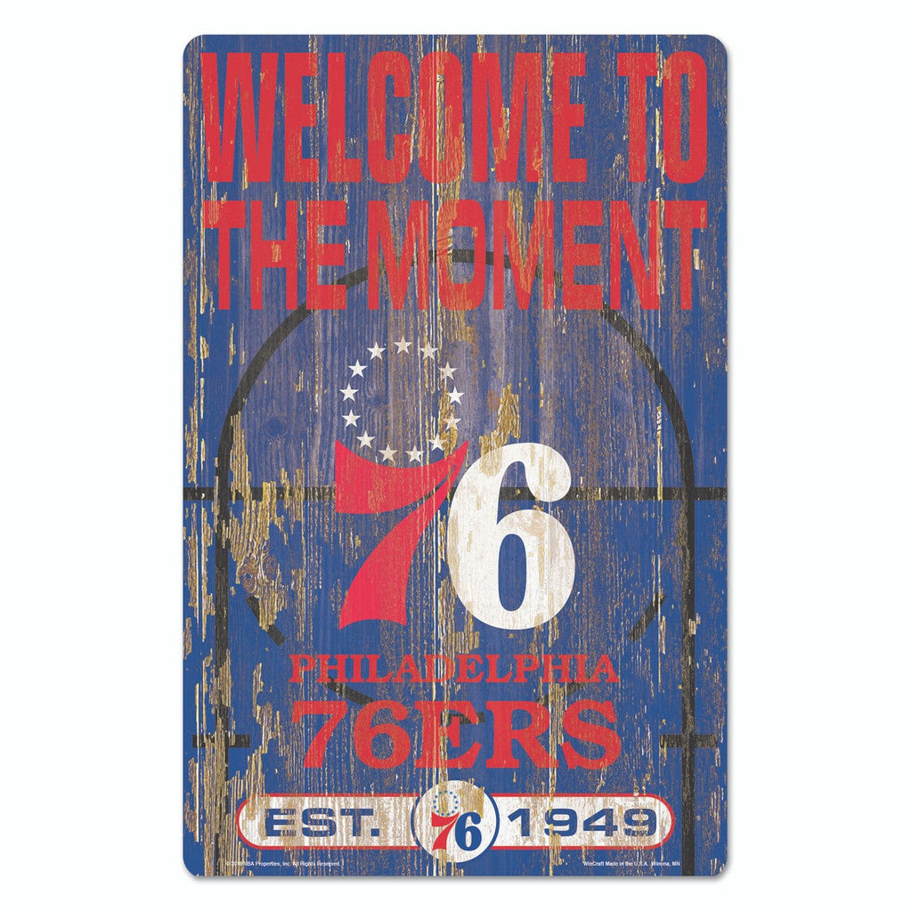 Sign 11x17 Slogan Philadelphia 76ers Sign 11x17 Wood Slogan Design 032085579300