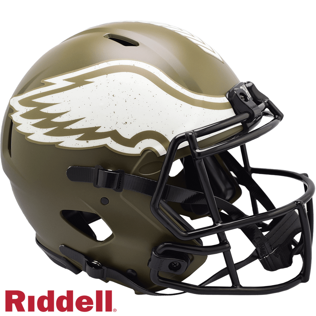 Salute to Service Helmets Philadelphia Eagles Helmet Riddell Authentic Full Size Speed Style Salute To Service 095855632407