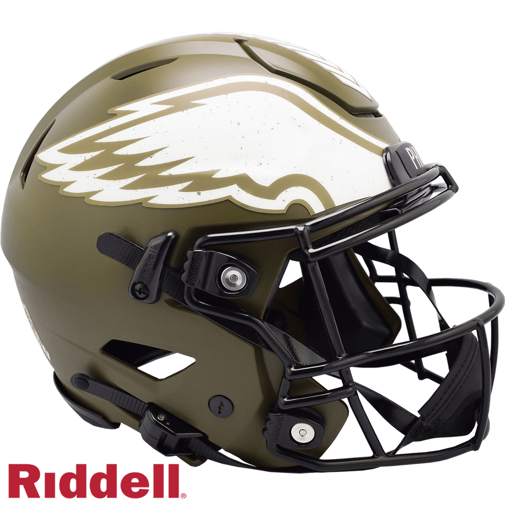 Salute to Service Helmets Philadelphia Eagles Helmet Riddell Authentic Full Size SpeedFlex Style Salute To Service 095855631745