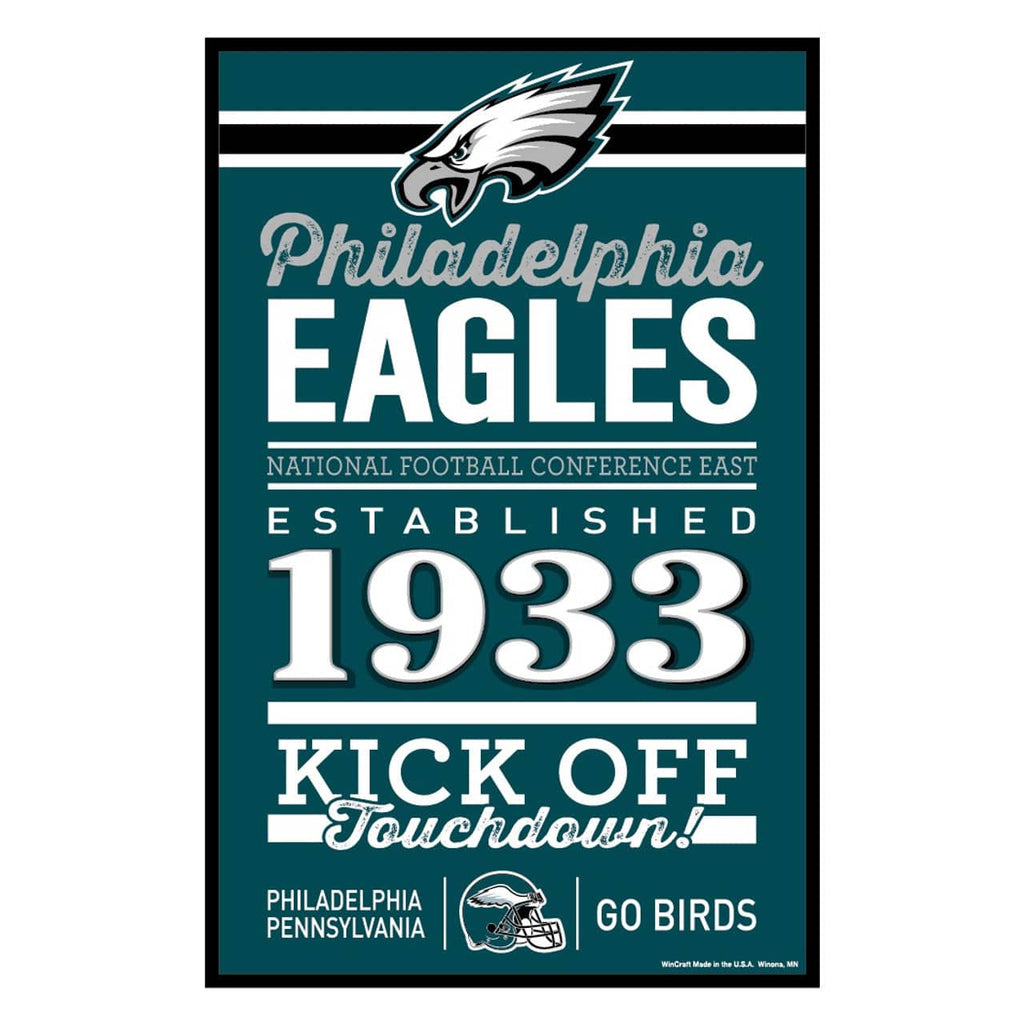 Sign 11x17 Established Home Philadelphia Eagles Sign 11x17 Wood Established Design 032085618924