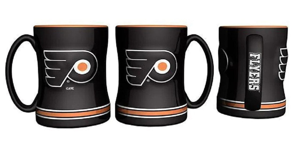 Drinkware Philadelphia Flyers Coffee Mug 14oz Sculpted Relief Team Color 806293337966