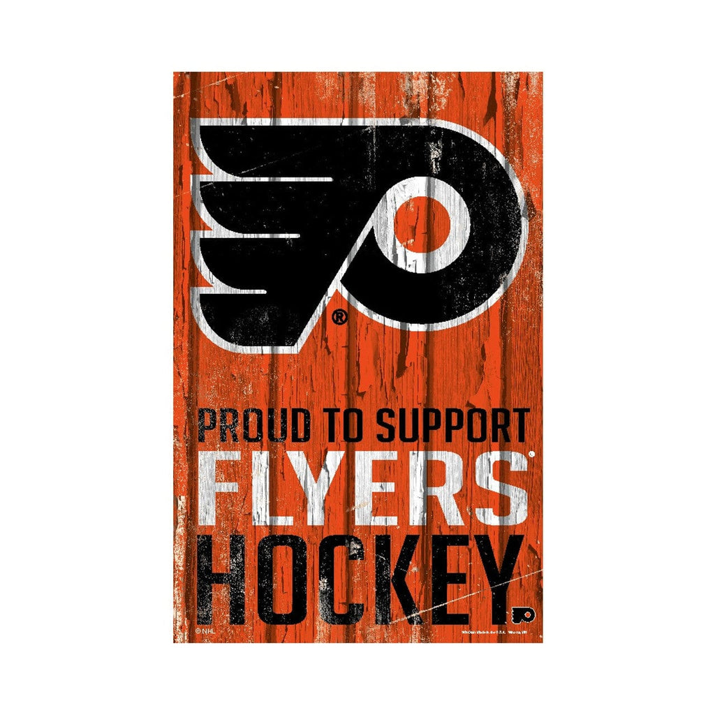 Sign 11x17 Proud To Support Philadelphia Flyers Sign 11x17 Wood Proud to Support Design 032085970435