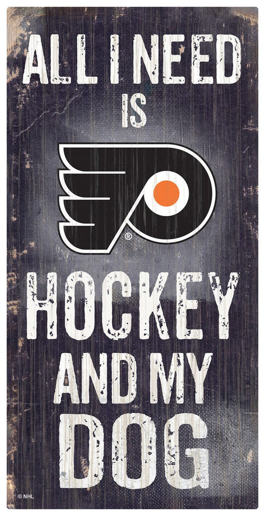 Philadelphia Flyers Philadelphia Flyers Sign Wood 6x12 Hockey and Dog Design 878460361012