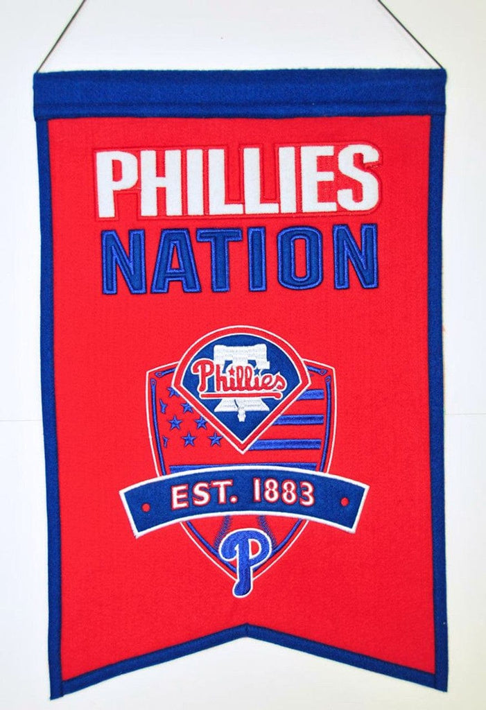 Banner 14x22 Wool Nations Philadelphia Phillies Banner 14x22 Wool Nations 674088305090