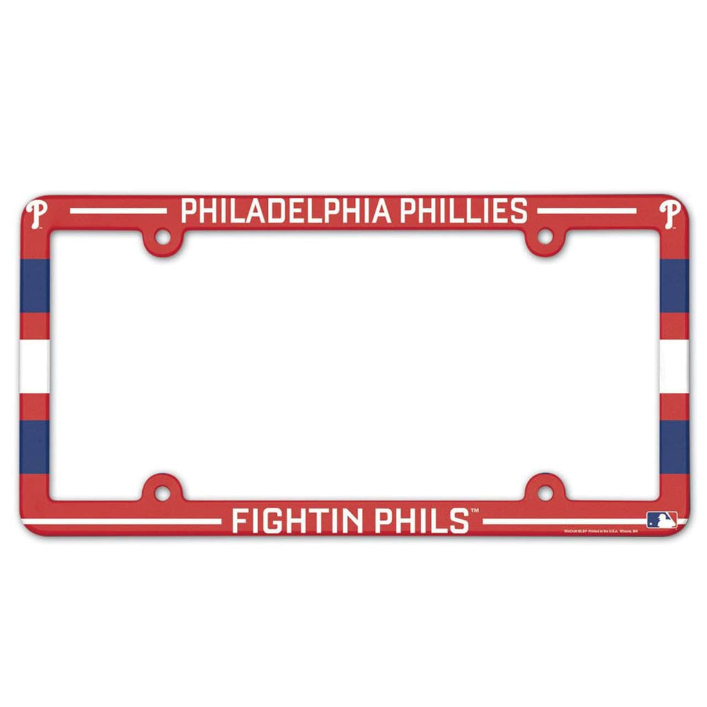 License Frame Plastic Philadelphia Phillies License Plate Frame Plastic Full Color Style 032085955463