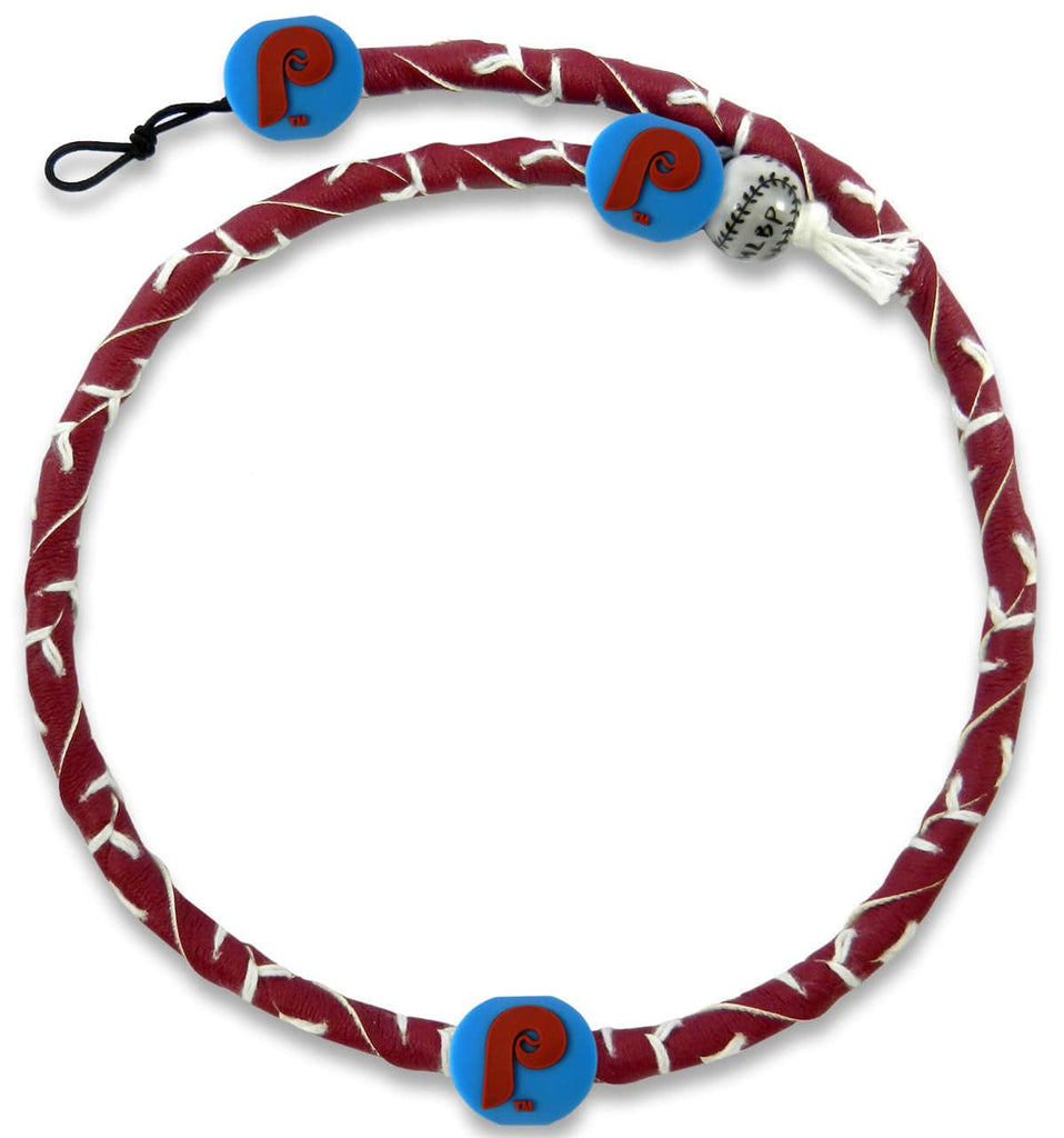 Philadelphia Phillies Philadelphia Phillies Necklace Frozen Rope Team Color Baseball Retro P Logo CO 844214047693