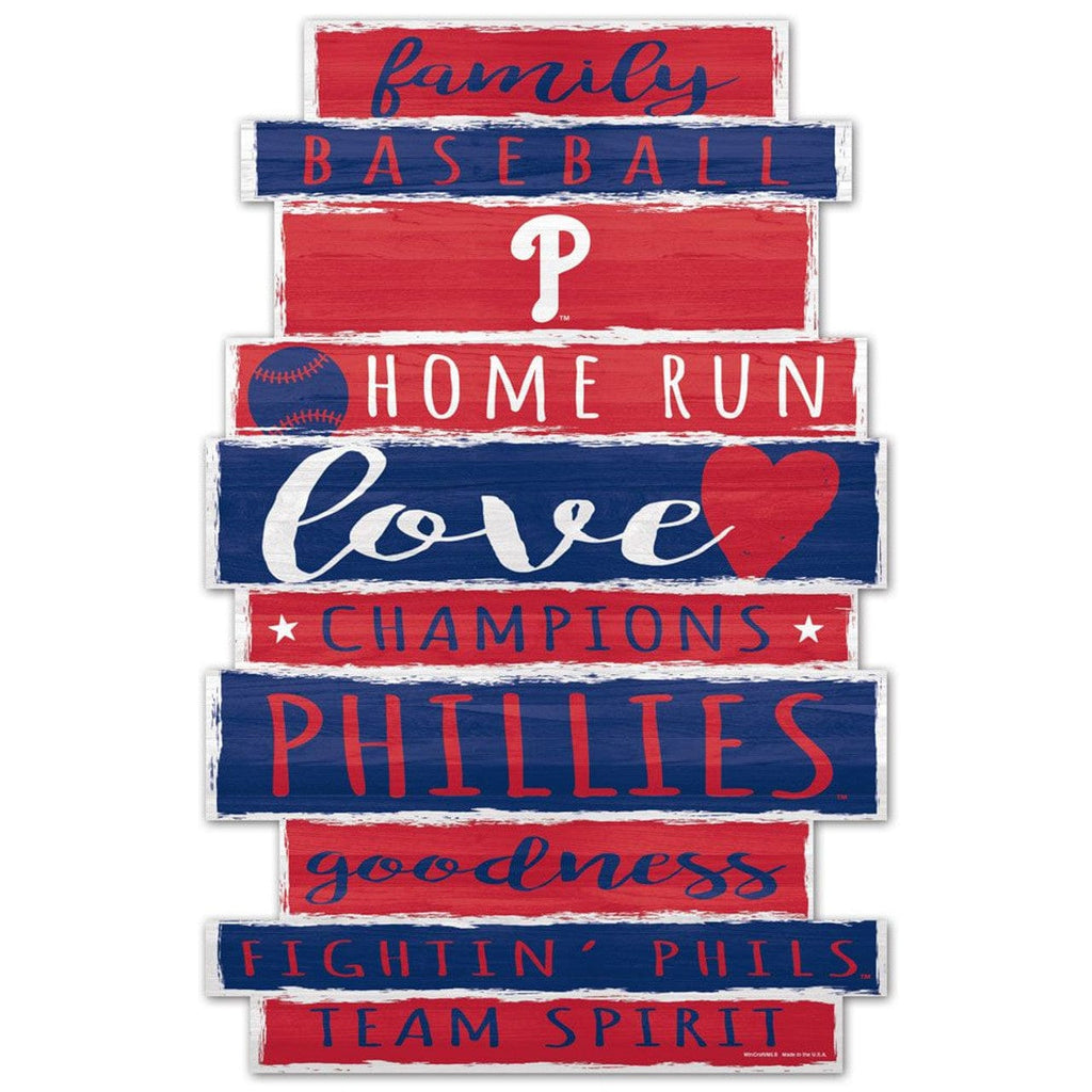 Sign 11x17 Established Home Philadelphia Phillies Sign 11x17 Wood Family Word Design 032085623997