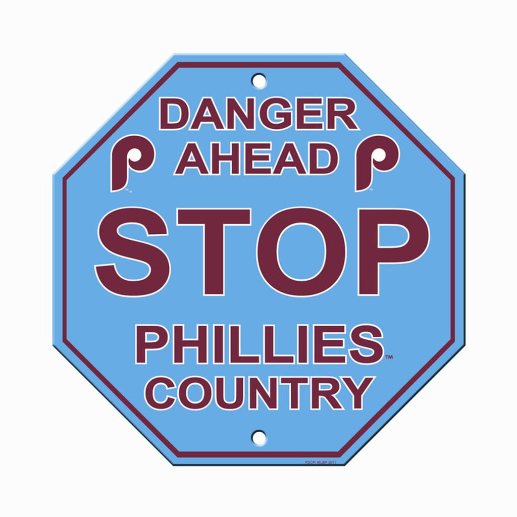 Philadelphia Phillies Philadelphia Phillies Sign 12x12 Plastic Stop Style Retro CO 023245300834