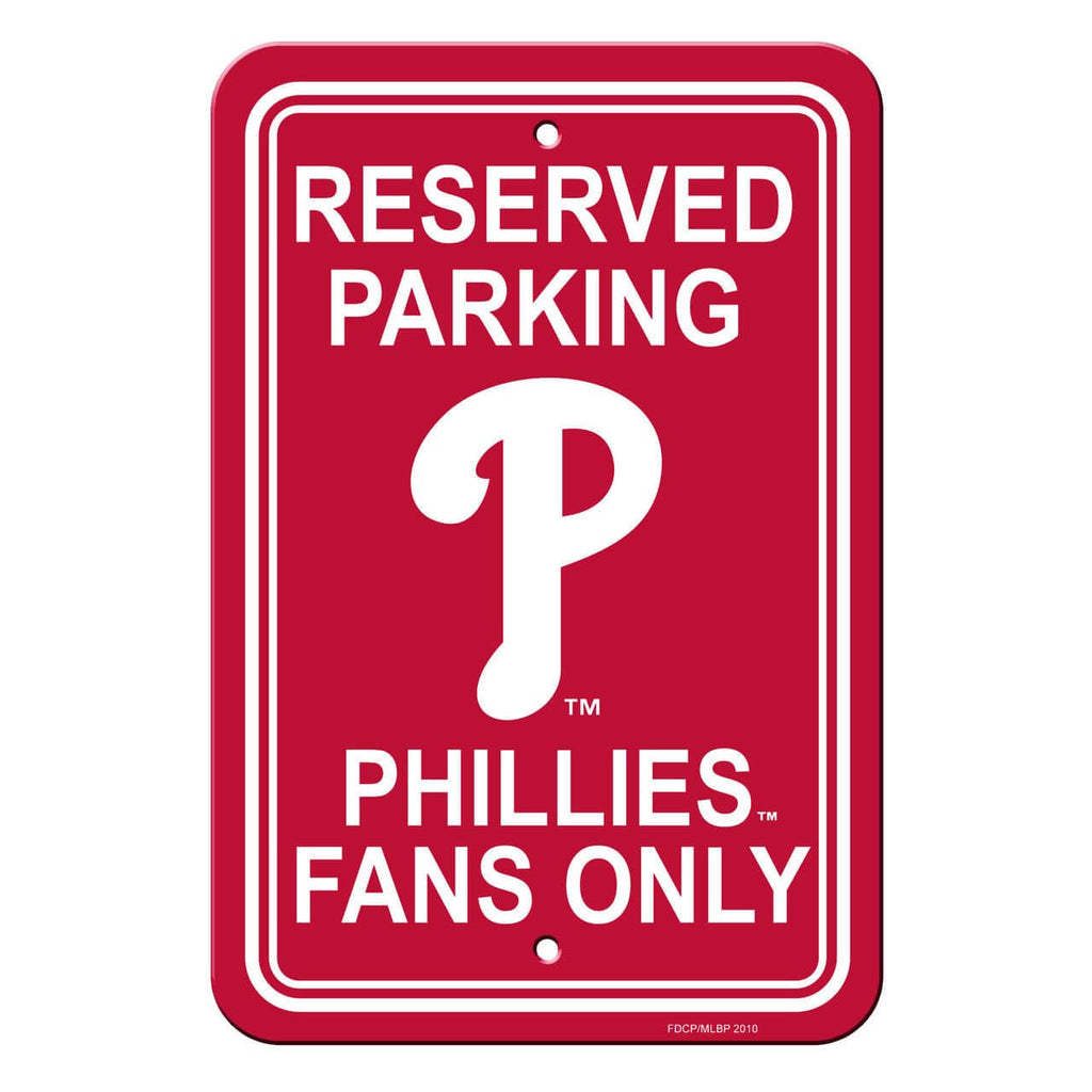Philadelphia Phillies Philadelphia Phillies Sign 12x18 Plastic Reserved Parking Style CO 023245602228
