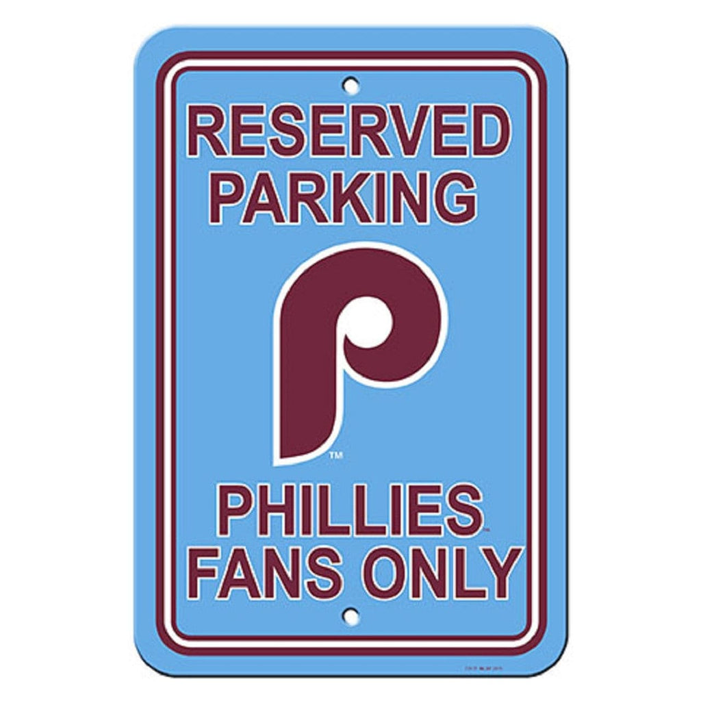 Philadelphia Phillies Philadelphia Phillies Sign 12x18 Plastic Reserved Parking Style Retro CO 023245300810