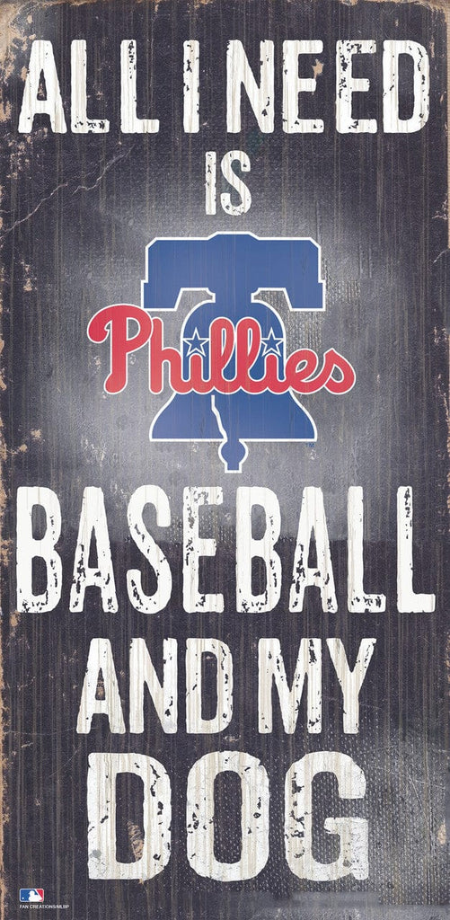 Philadelphia Phillies Philadelphia Phillies Sign Wood 6x12 Baseball and Dog Design 878460242045