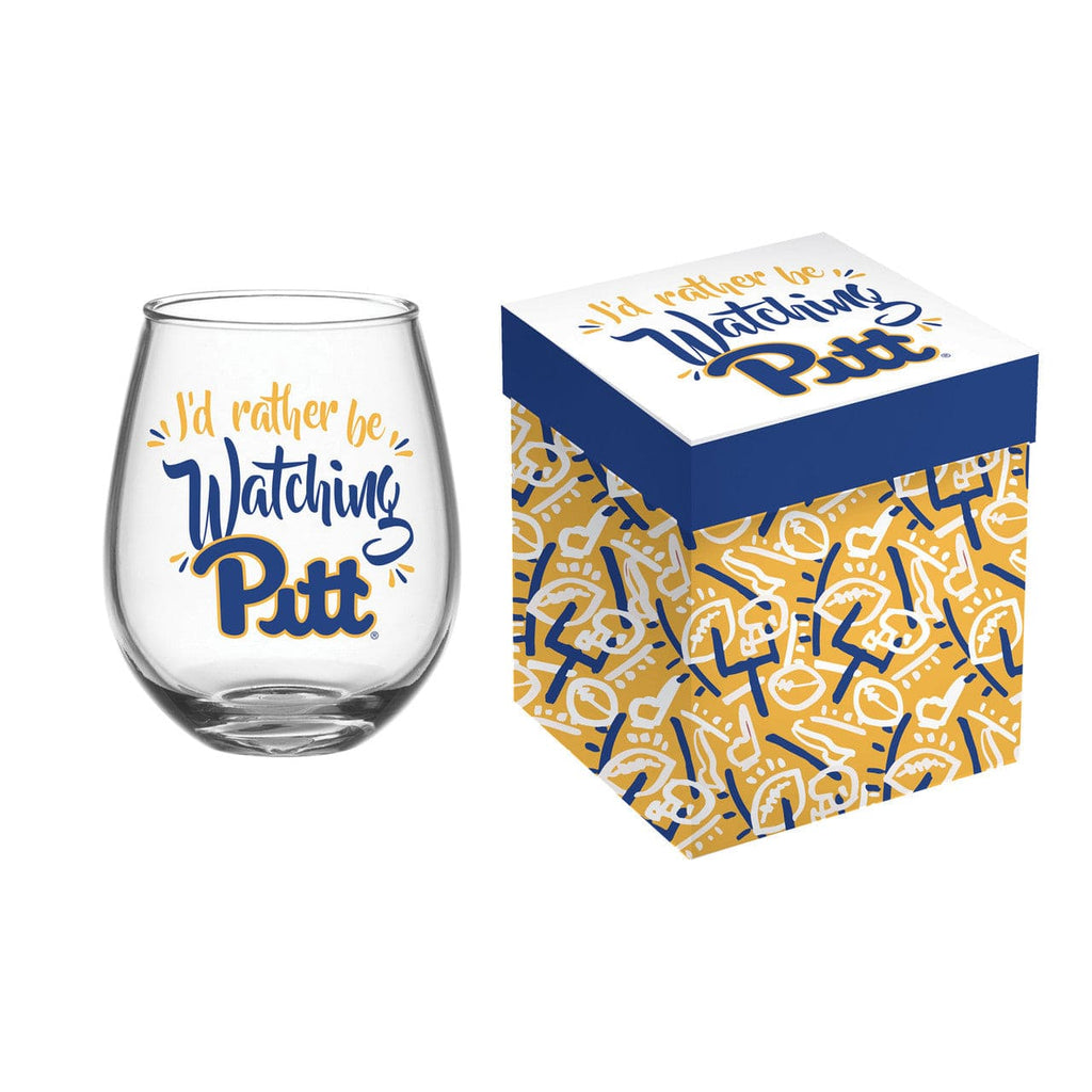 Boxed Stemless Wine Pittsburgh Panthers Glass 17oz Wine Stemless Boxed 801946012344