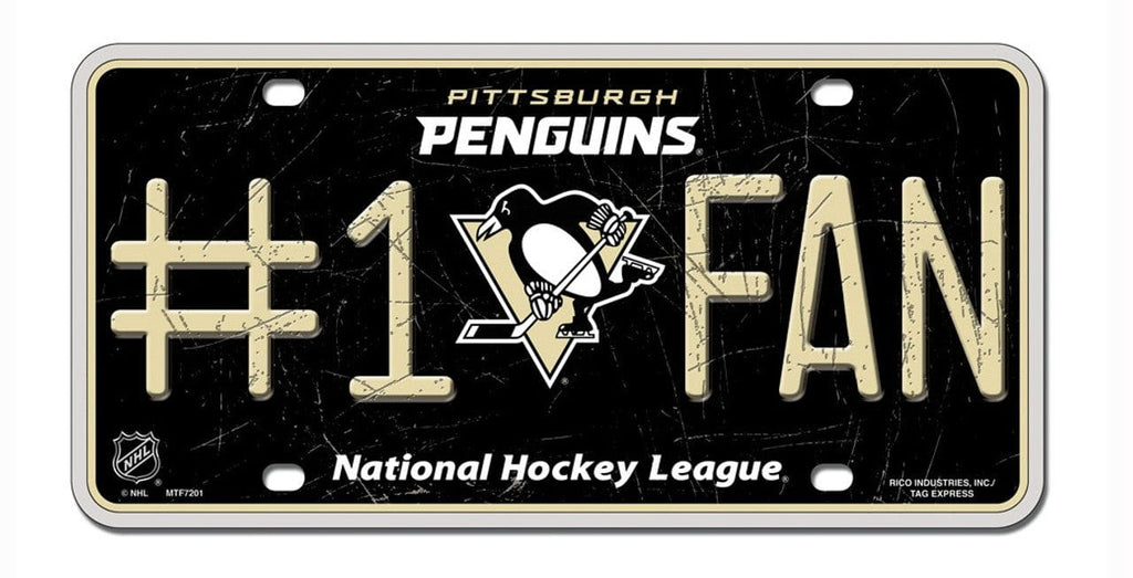 License Plate #1 Fan Pittsburgh Penguins License Plate  - #1 FAN - Special Order 094746301088