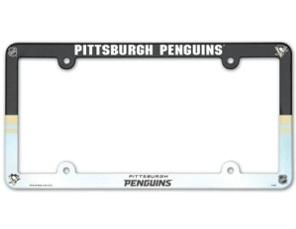 License Frame Plastic Pittsburgh Penguins License Plate Frame Plastic Full Color Style 032085901217