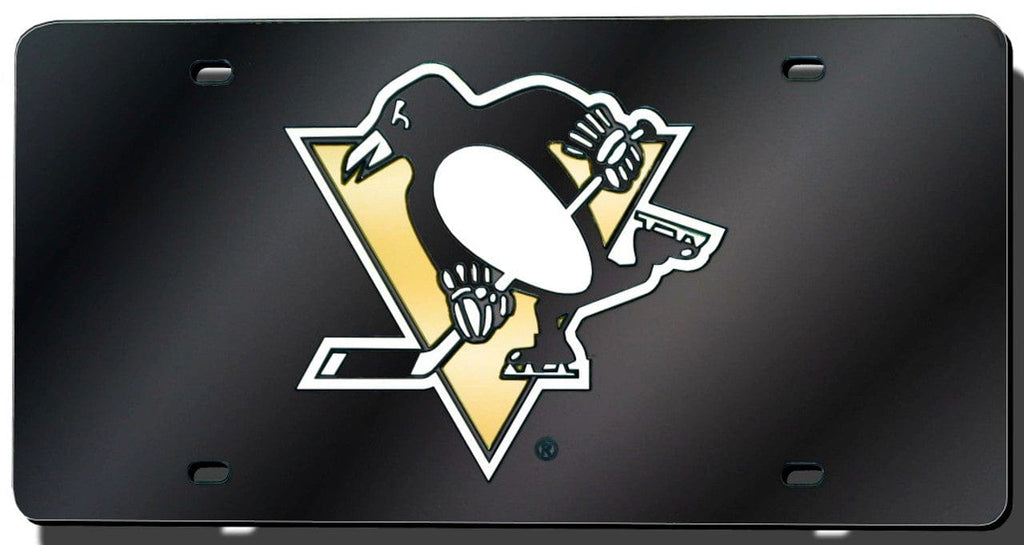 License Plate Laser Cut Pittsburgh Penguins License Plate Laser Cut Black - Special Order 094746268527