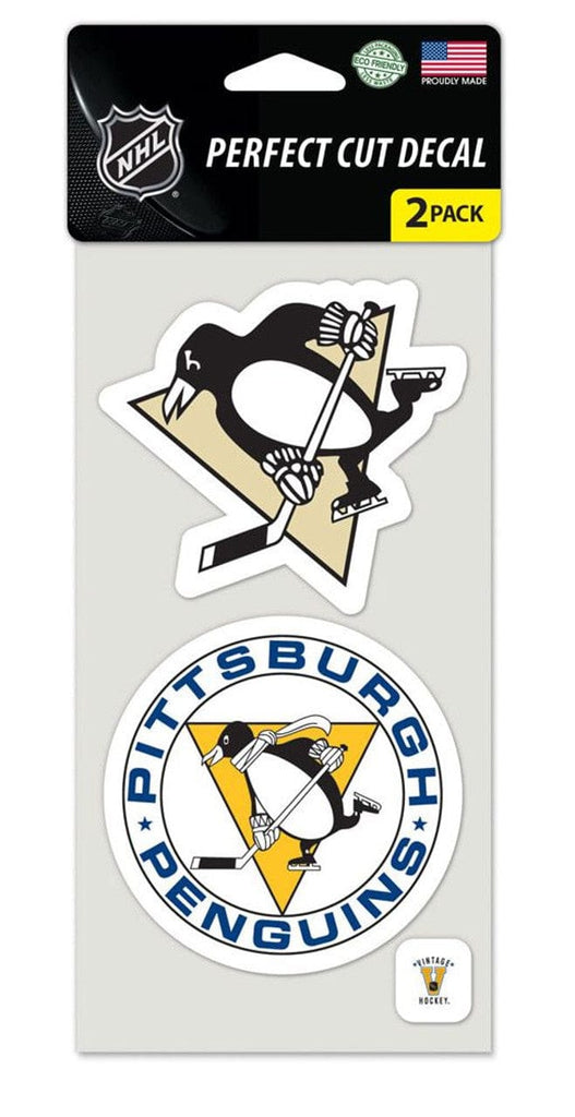Decal 4x4 Perfect Cut Set of 2 Pittsburgh Penguins Set of 2 Die Cut Decals 032085482112