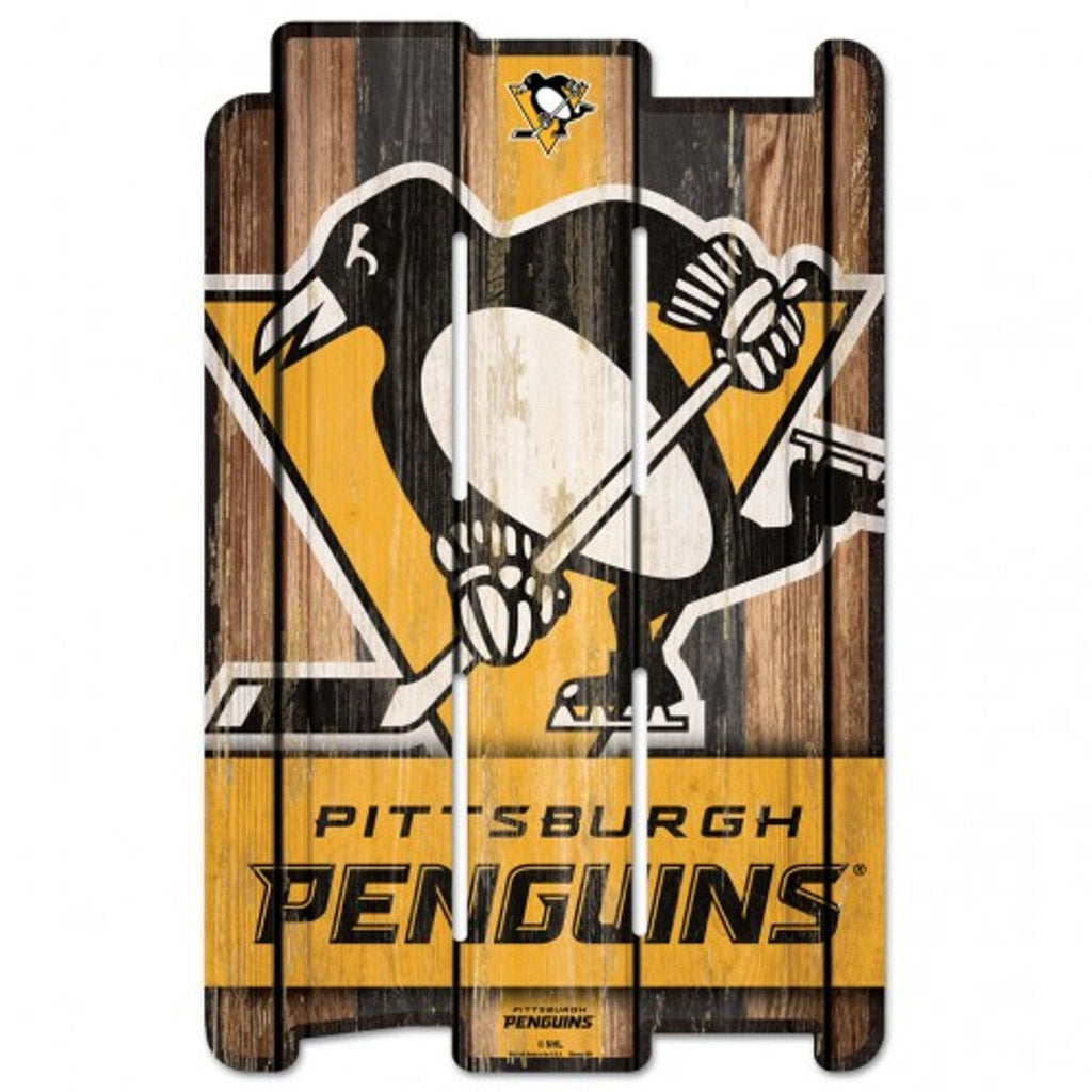 Sign 11x17 Fence Pittsburgh Penguins Sign 11x17 Wood Fence Style 032085198419