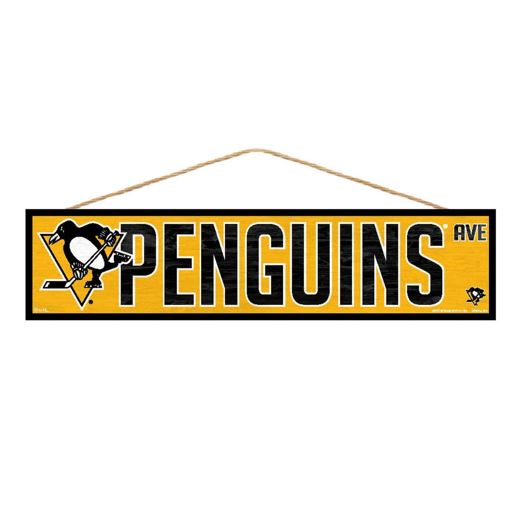 Sign 4x17 Avenue Pittsburgh Penguins Sign 4x17 Wood Avenue Design 032085974624