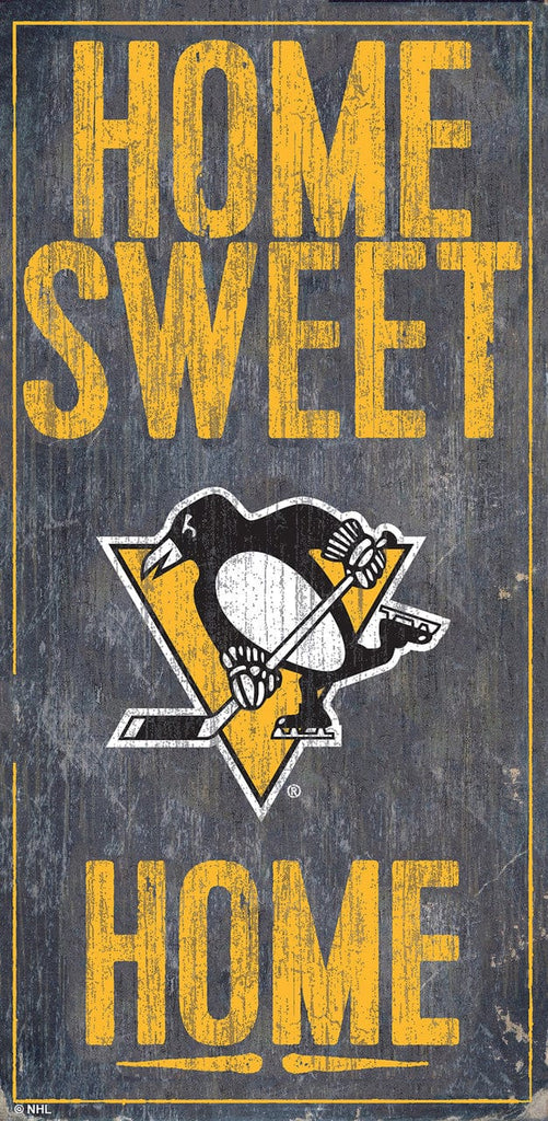 Pittsburgh Penguins Pittsburgh Penguins Sign Wood 6x12 Home Sweet Home Design 878460365102