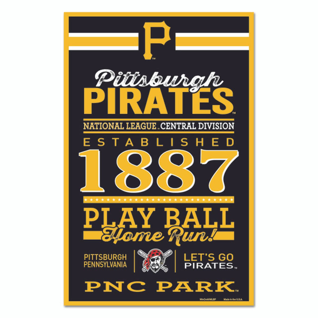 Sign 11x17 Established Home Pittsburgh Pirates Sign 11x17 Wood Established Special Order 032085624123