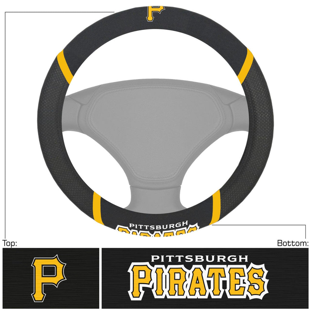 Steering Wheel Covers Mesh Pittsburgh Pirates Steering Wheel Cover Mesh/Stitched 842281166873