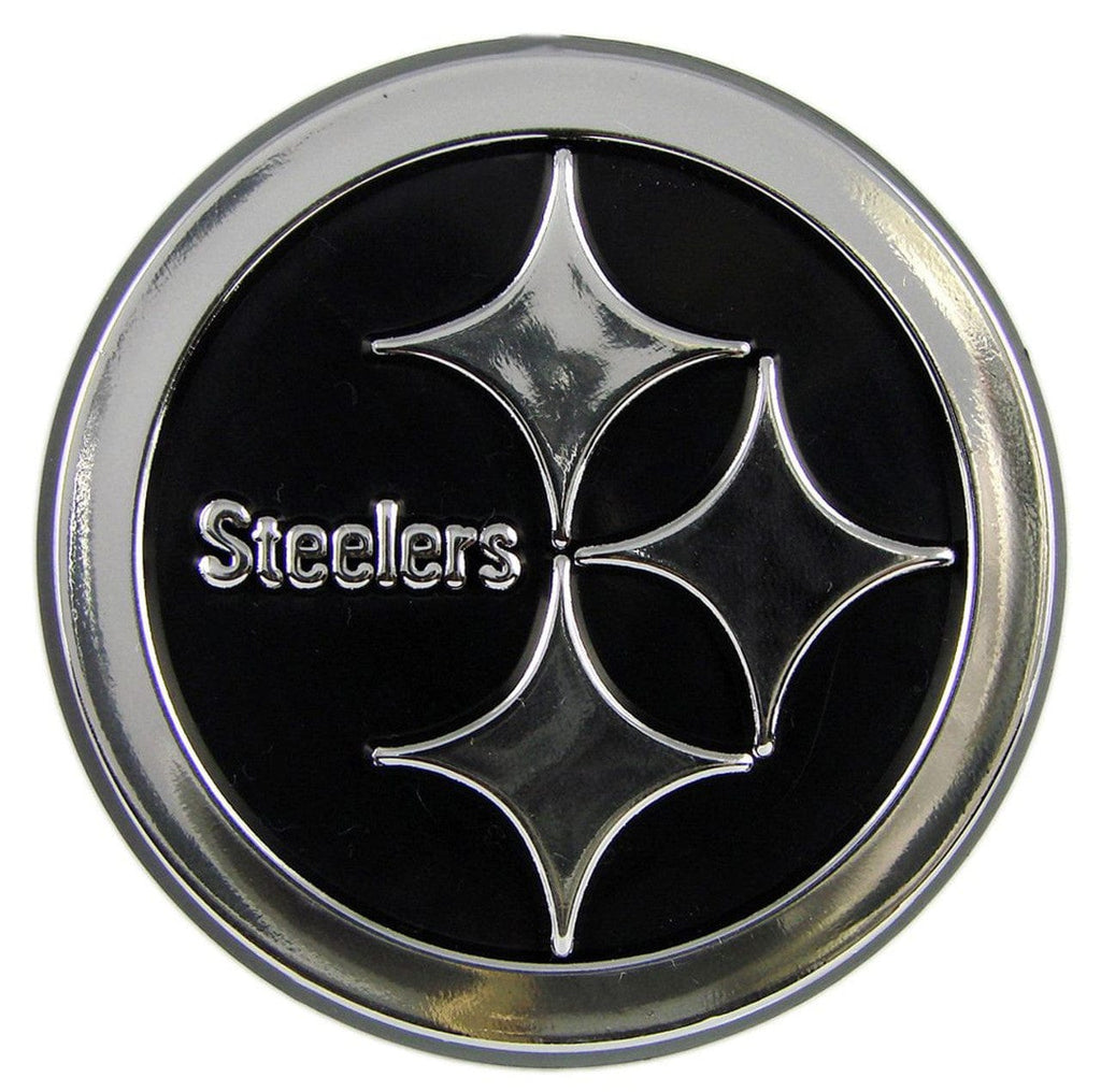 Auto Emblem Chrome Pittsburgh Steelers Auto Emblem - Silver 681620124224