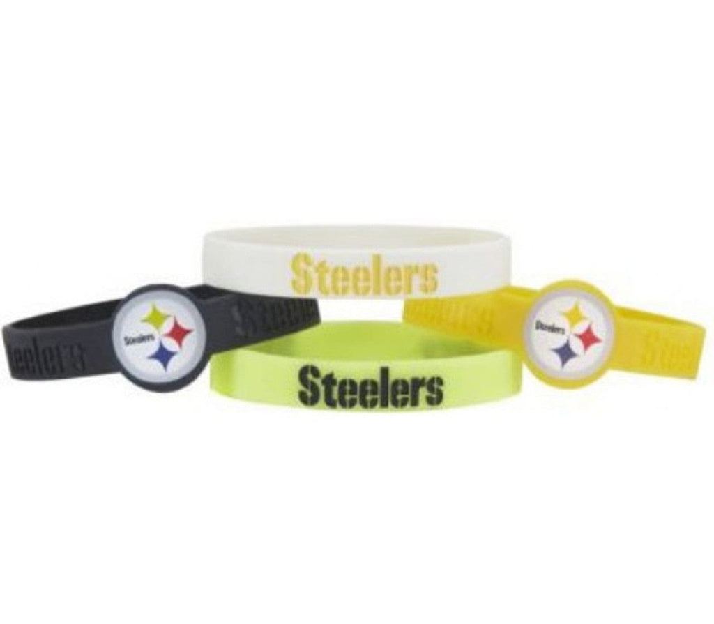 Jewelry Bracelets 4 Packs Pittsburgh Steelers Bracelets 4 Pack Silicone 763264341417