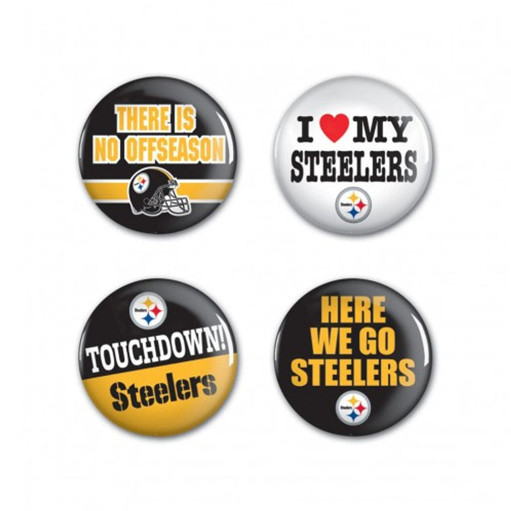 Button Pittsburgh Steelers Buttons 4 Pack - Special Order 032085612830