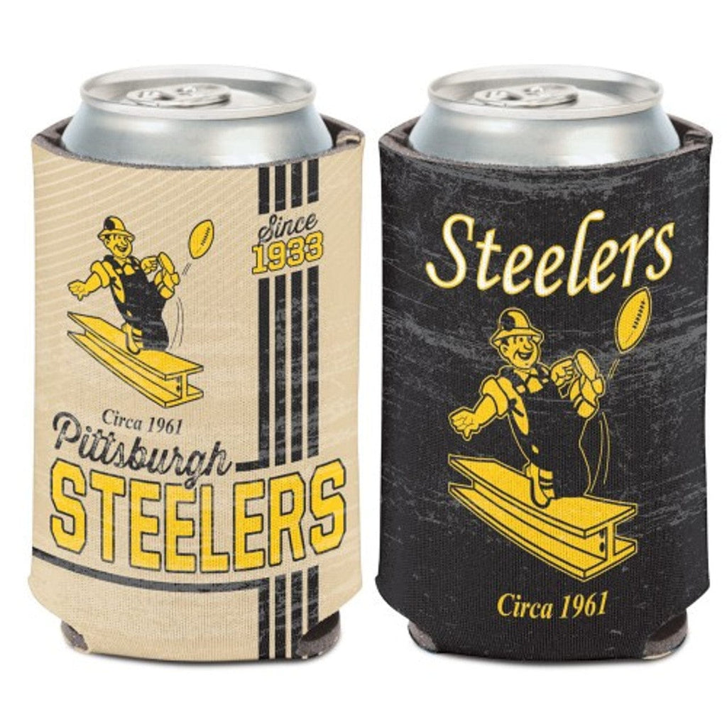 Can Cooler Vintage Design Pittsburgh Steelers Can Cooler Vintage Design Special Order 032085539502