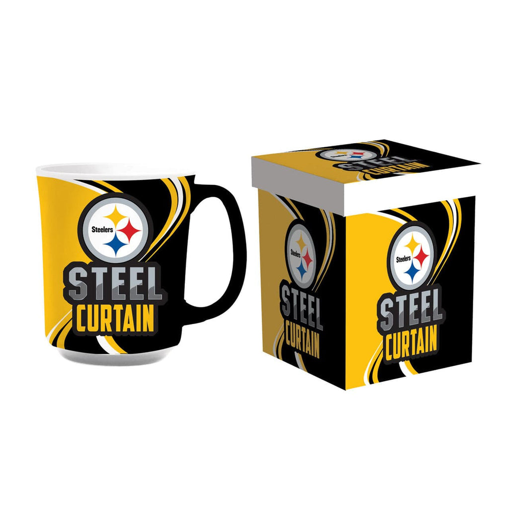 Boxed 14oz Pittsburgh Steelers Coffee Mug 14oz Ceramic with Matching Box 801946607816