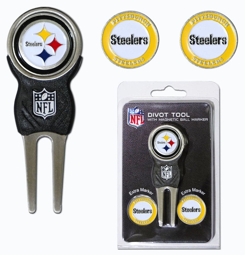 Golf Divot Tool with 3 Markers Pittsburgh Steelers Golf Divot Tool with 3 Markers 637556324450