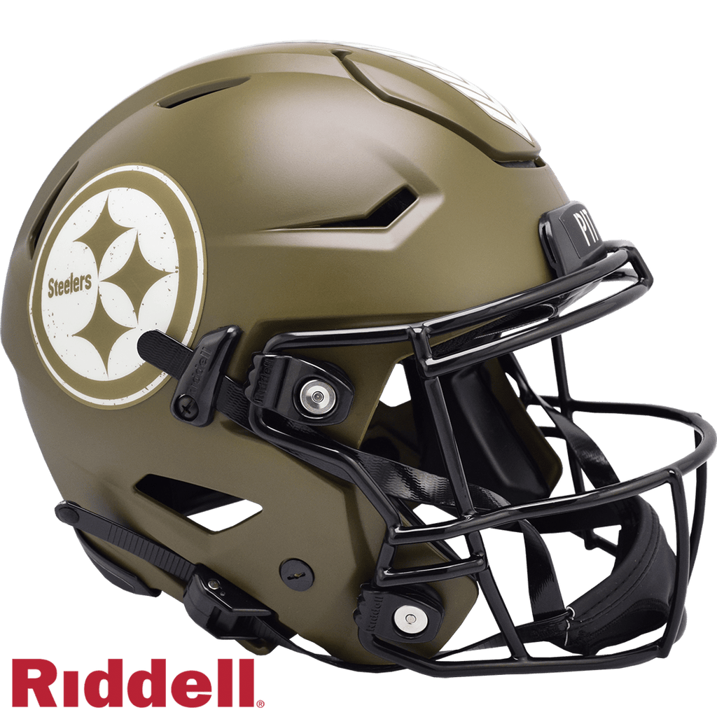 Salute to Service Helmets Pittsburgh Steelers Helmet Riddell Authentic Full Size SpeedFlex Style Salute To Service 095855631899