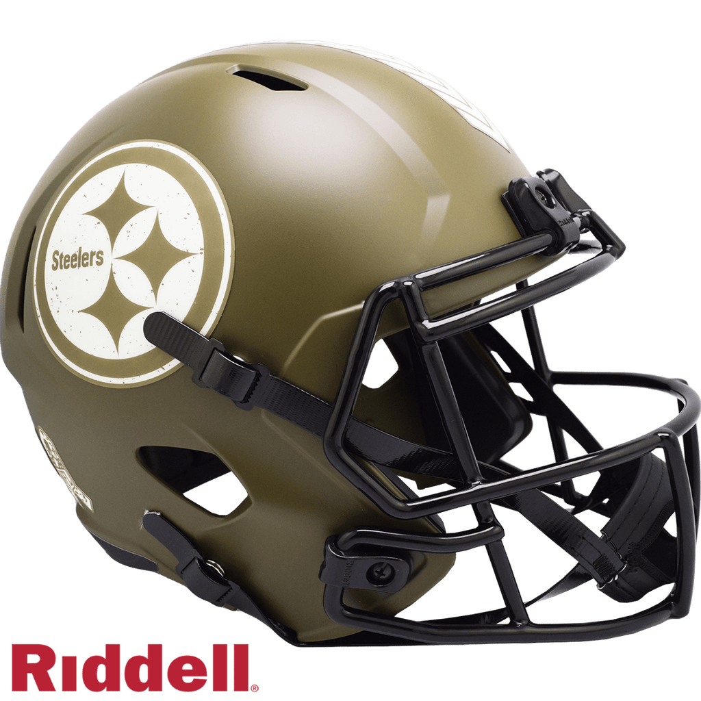 Salute to Service Helmets Pittsburgh Steelers Helmet Riddell Replica Full Size Speed Style Salute To Service 095855632896