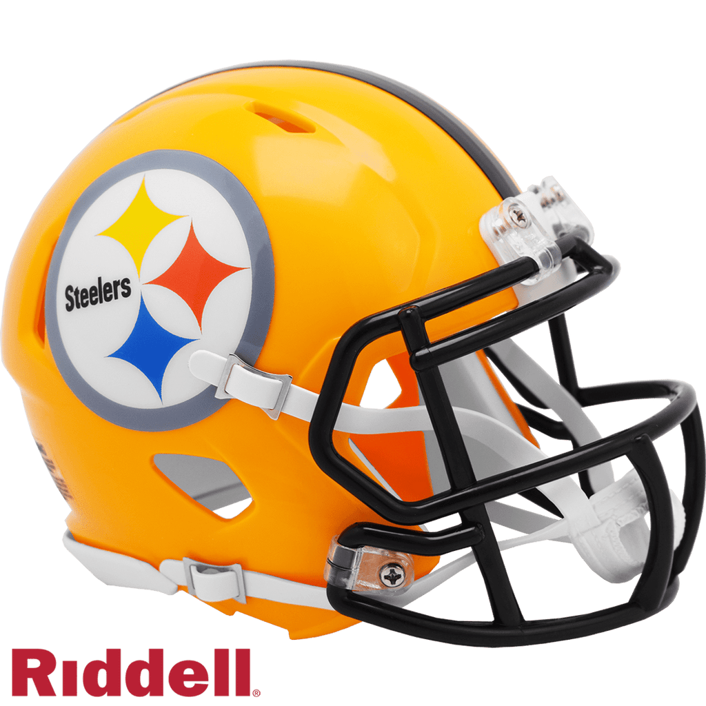 Throwback Speed Helmets Pittsburgh Steelers Helmet Riddell Replica Mini Speed Style 2007 Gold T/B 095855636290